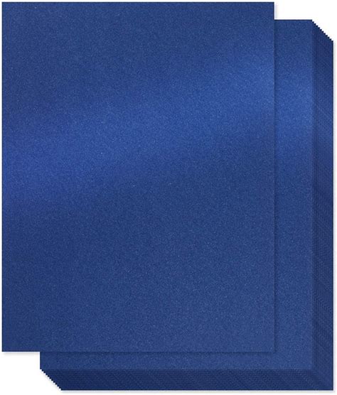 Navy Blue Shimmer Paper 100 Pack Metallic Cardstock Paper 92 Lb