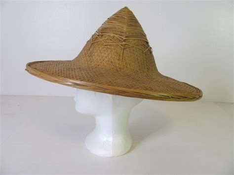 Chinese Rice Patty Hat Vintage Paddy Asian Rice Farmer Hat Circa