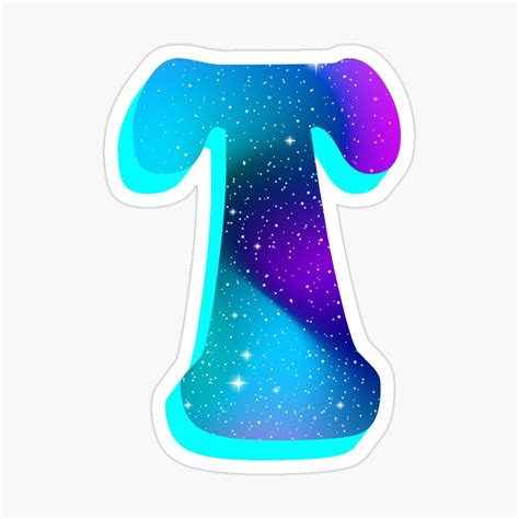 Letter T Galaxy Stars Sticker By Eric Okore Floral Letters Galaxies
