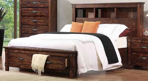 Noble Rustic Oak Queen Captain Panel Bed B219 20 Coaster Furniture