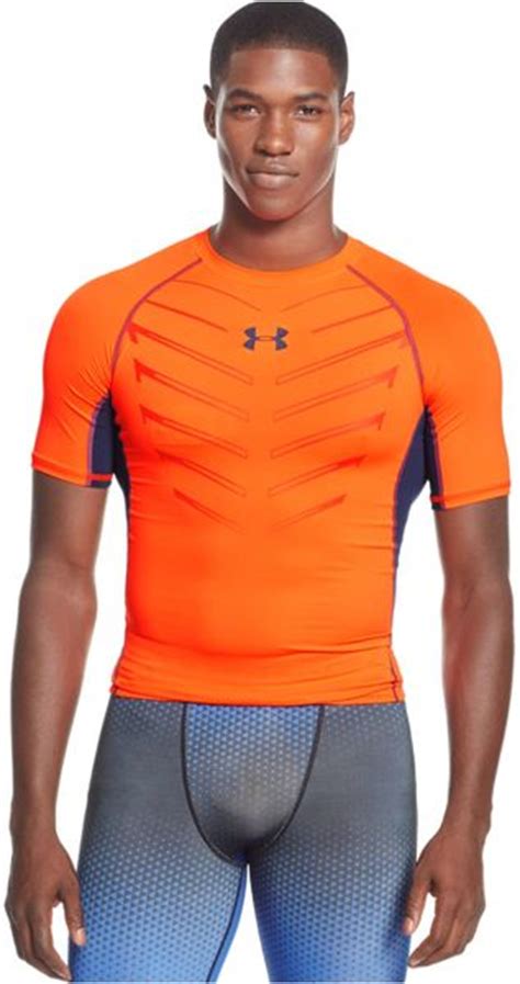Under Armour Orange Exo Heatgear Compression T Shirt For Men Lyst