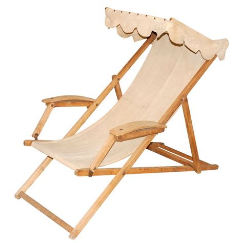 Select from premium canvas chair of the highest quality. Beach Chair with Canvas Seat and Canopy at 1stdibs