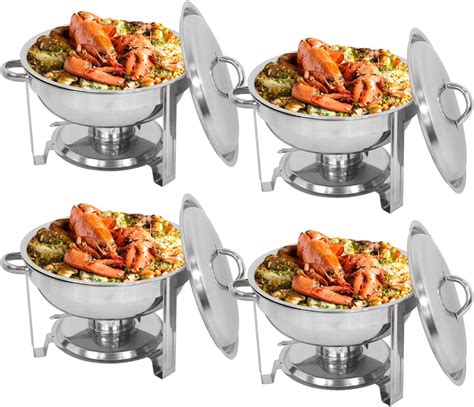 Deluxe Stainless Steel Chafing Dish Round Chafer With Lid 5