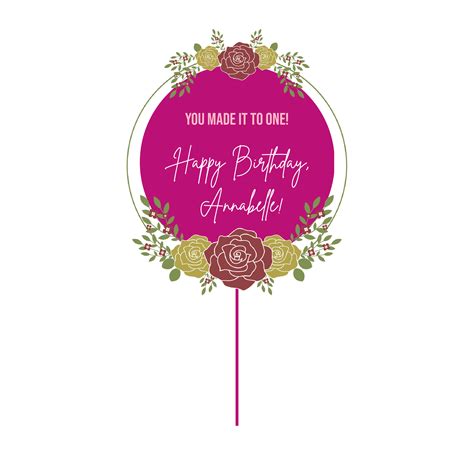 One Cake Topper Template In Illustrator Svg  Eps Png Download