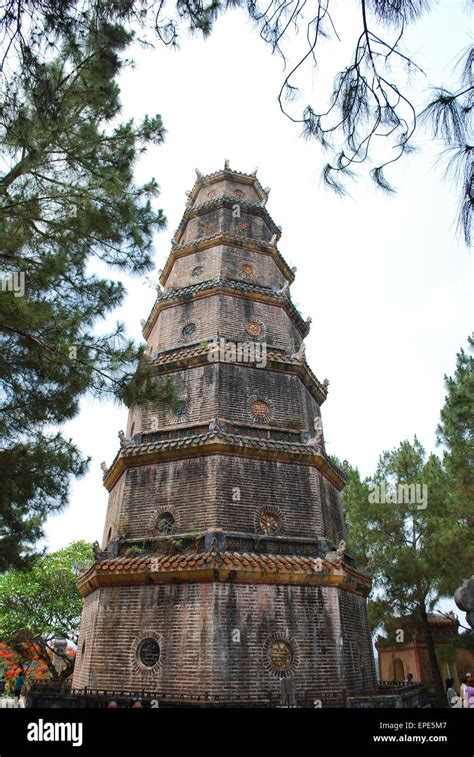 Thien Mu Pagoda Hue Vietnam Unesco World Heritage Site Stock Photo