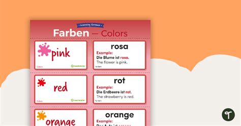 Colors German Language Flashcards Teaching Resource Teach Starter
