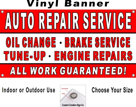 Auto Repair Service Vinyl Banner Sign Etsy
