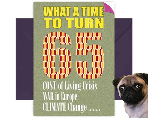 What A Time To Turn 65 65th Birthday Card Funny Birthday Card Etsy Uk