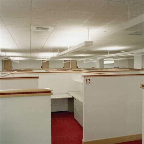 Empty Office Cubicles Stock Photo