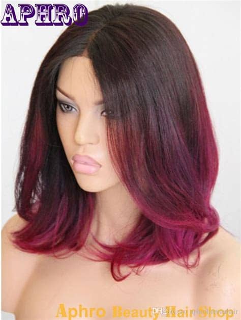 If you have long hair or shoulder length hair, the possibilities for styling it are endless. Black/Purple Red Ombre Short Haircut Brazilian Hair ...