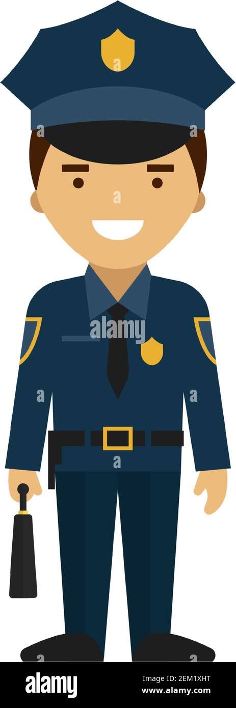 Police Officer Vector Icon Isolated On White Stock Vector Image And Art