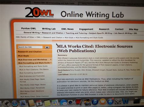 Please use the example at the bottom of this page to cite the purdue owl in mla. Purdue owl mla electronic sources | The Purdue OWL ...