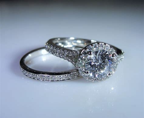 Sterling Silver Bridal Ring Set Cz Ring Set Engagement Ring Etsy