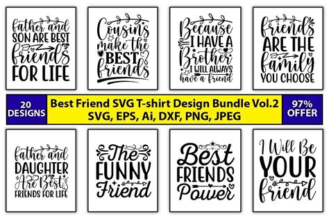 Best Friend Svg T Shirt Design Bundle Vo Bundle Creative Fabrica