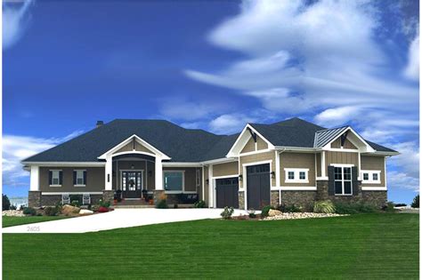 Browse ranch style house plans w/multiple bedrooms, modern open floor plan, finished basement & more! 2 Bedroom Transitional Ranch House Plan - 2605 Sq Ft, 2.5 Bath