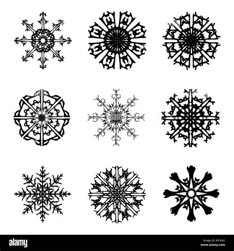 Snowflake Silhouette Icon Symbol Design Winter Christmas Vector