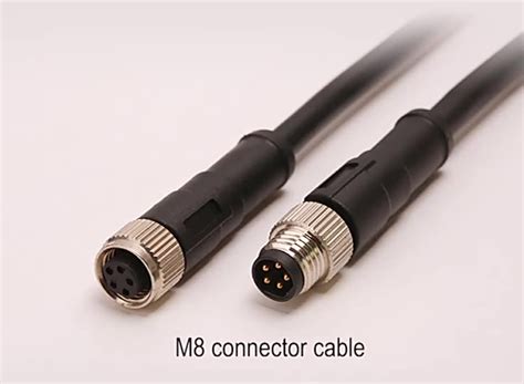 M8 Connector Female To Female Molding Connector With Cable 3 4 5 6pins