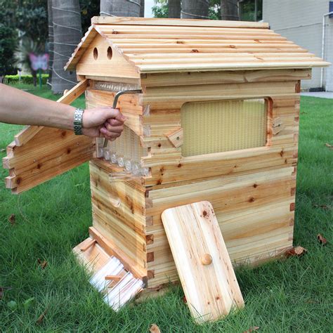 Automatic Wooden Beehive House 7pc Beehive Frame Bee Hive Wooden Bees