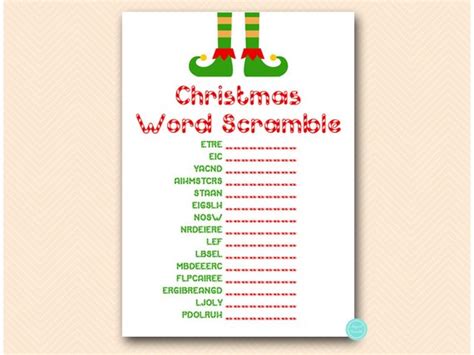 Christmas Game Printable Christmas Word Scramble Christmas Game