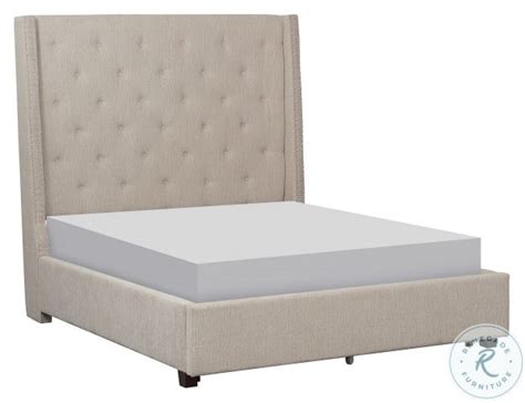 Fairborn Beige Queen Upholstered Platform Bed From Homelegance