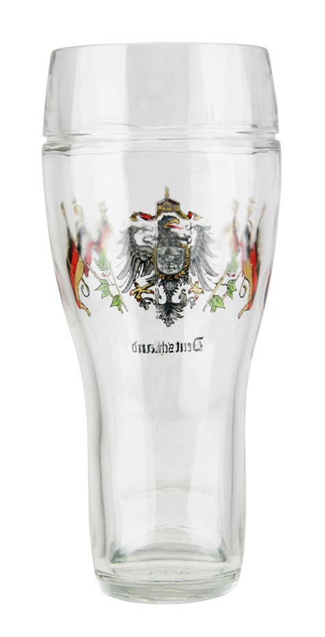 Custom Engraved Deutschland Eagle And Flags Glass Beer Boot 1 Liter