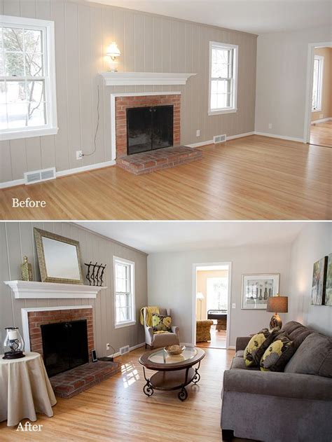 Before And After Living Room Wood Paneling Living Room Living Room