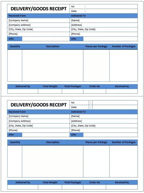 12 Free Delivery Receipt Templates Ms Word Excel And Pdf Formats