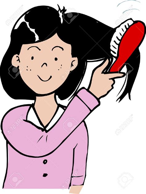 Girl Brushing Hair Clipart Free Download On Clipartmag