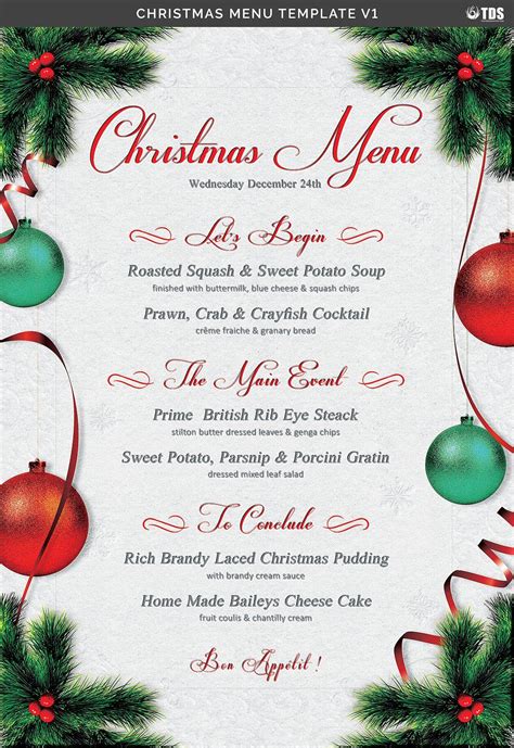 Christmas dinner is a meal traditionally eaten at christmas. Christmas Menu Template V1 by Thats Design Store #ad ...