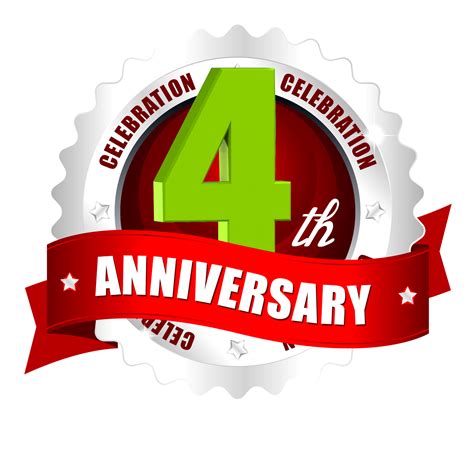 4th Anniversary Hd Ping Logo With Red Ribbon Psd