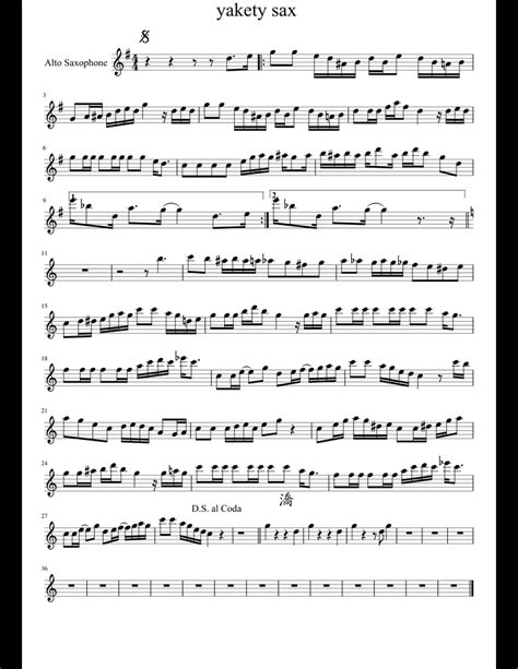 Yakety Sax Sheet Music For Alto Saxophone Download Free In Pdf Or Midi 20e