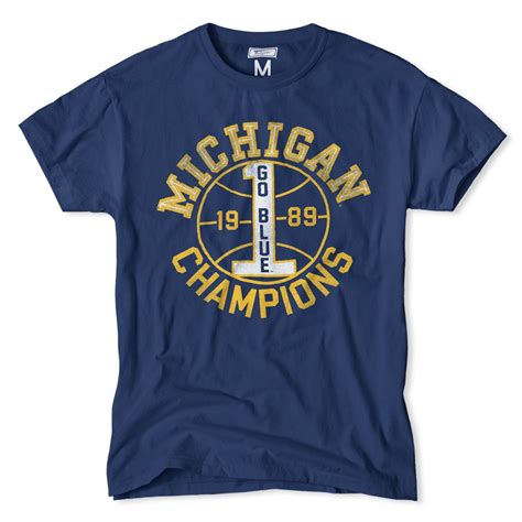 Michigan 1989 National Champions Basketball T Shirt Mens Outfitters