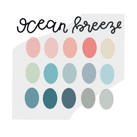 Ocean Breeze Color Palette Digital Color Swatches Etsy Uk