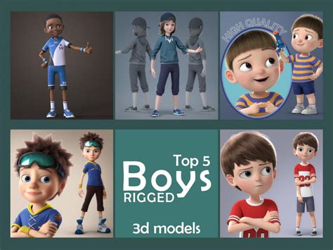 Top 5 Cartoon Boys Rigged 3d Models Best Of 3d Models
