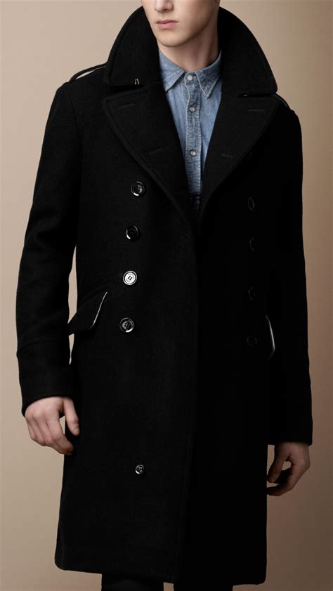 Lyst Burberry Brit Oversized Wool Blend Great Coat In Black For Men