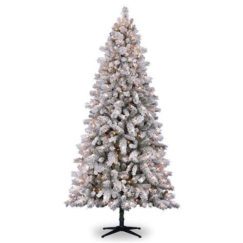 75ft Pre Lit Vermont Pine Flocked Artificial Christmas Tree Clear