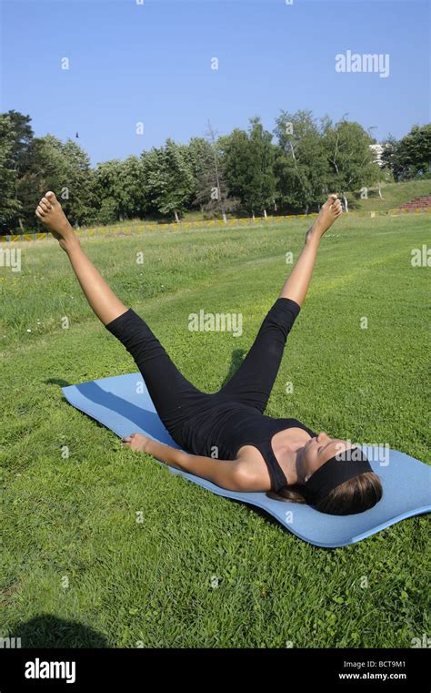 Girl Doing Advanced Stretching Exercises For The Legs And Groin With