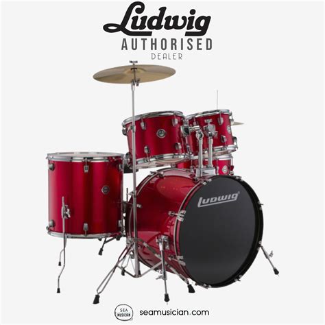 Ludwig Lc16514 Accent Drive 5 Piece Drums Set With Hardware Throne