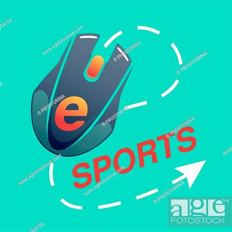 E Sport Logo With Red Letters On A Green Background With A Computer