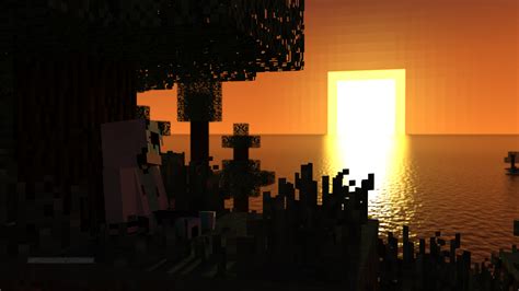 Minecraft Sunset Wallpapers Wallpaper Cave