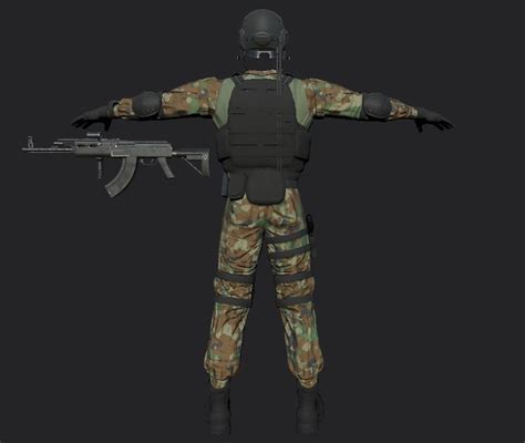 3d Model Solider South East Asia Vr Ar Low Poly Cgtrader