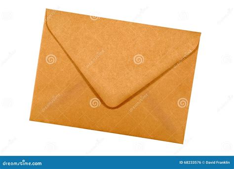 Manila Brown Paper Envelope Isolated On White Background Stock Photo