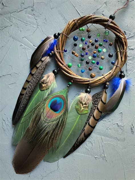 Native American Dream Catcher Brown Green Dream Catcher Willow Etsy Dream Catcher Dream