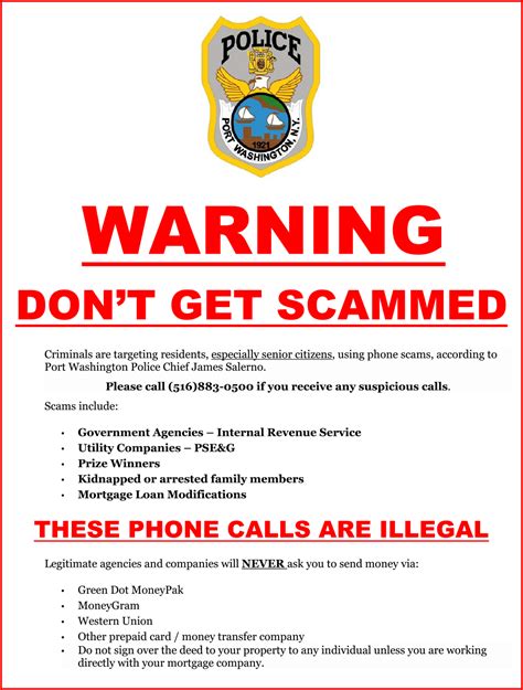 Phone Scammers Continue To Target Our Community Port Washington Police District Ny