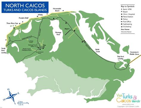 Maps Of North Caicos And Middle Caicos Turks And Caicos Islands
