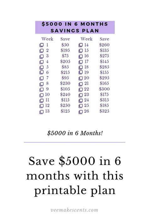 5000 In 6 Months Savings Plan Money Saving Strategies