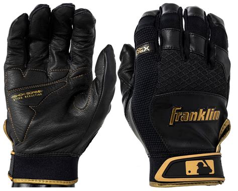 Franklin Shock Sorb X Adult Blackgold Batting Gloves