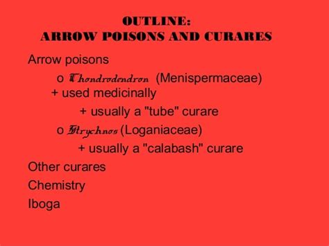 Arrow Poisons And Curares