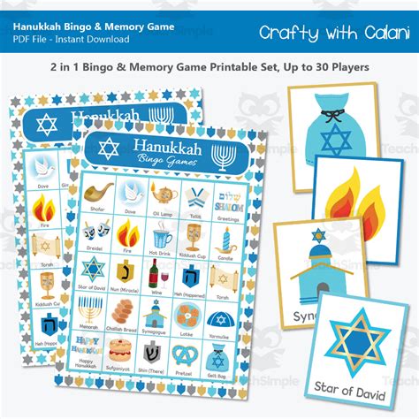 Hanukkah Bingo And Memory Game By Teach Simple