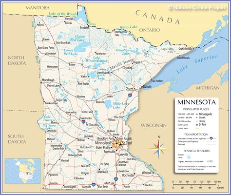 Reference Maps of Minnesota, USA - Nations Online Project